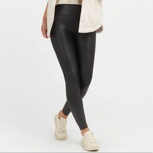 Spanx faux leather leggings - black